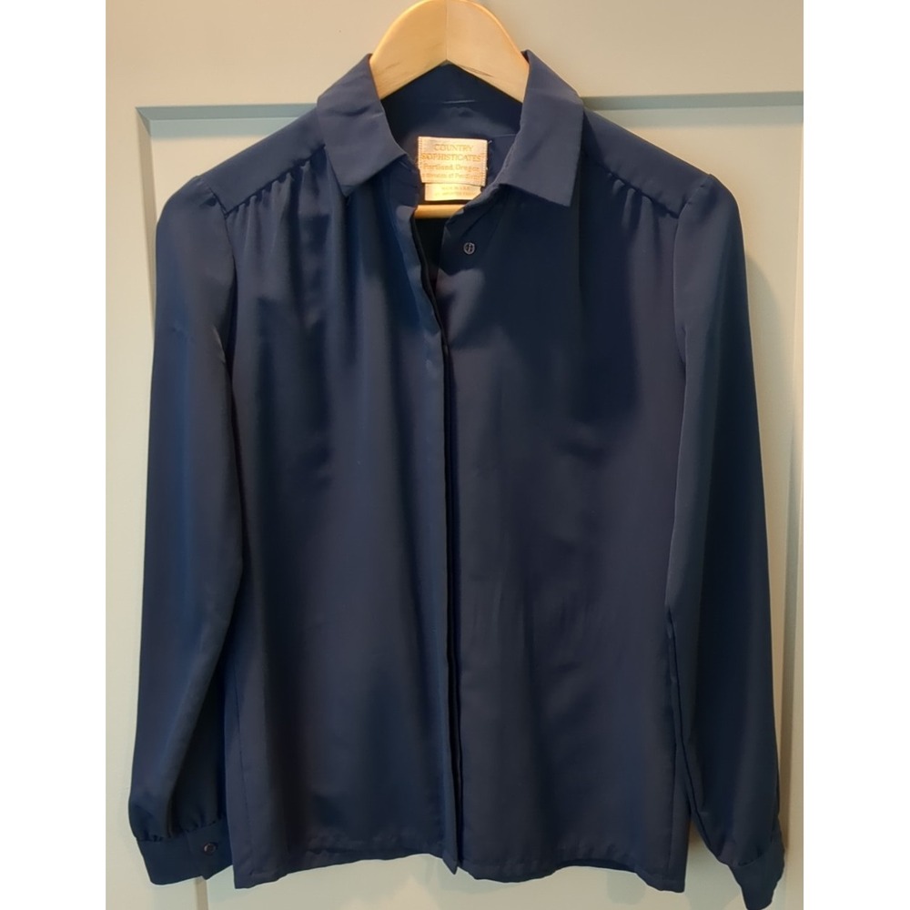 Vintage Country Sophisticates‎ By Pendleton Womens Sz S Blue Navy Blouse